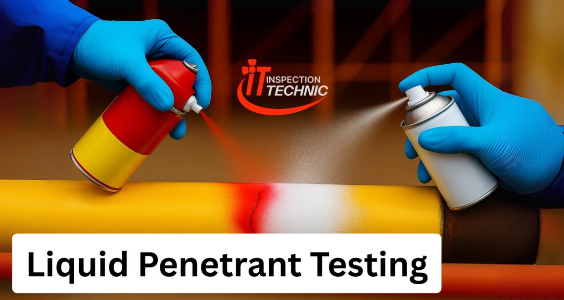 Liquid Penetrant Testing (LPT) at INSPECTION TECHNIC India—detecting surface flaws with vibrant dye application and certified inspection techniques.